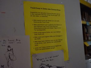 Regeln für die Benutzung der Food-Coop unter Corona-Bedingungen